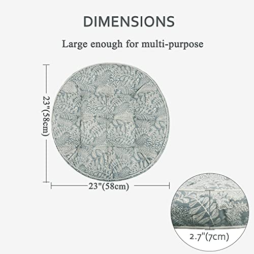 SRHWBF Meditation Cushion 23inch Round Floor Pillow Large Floor Cushion Yoga Cushion Cotton Linen Cushion for Indoors and Outdoors Terrace