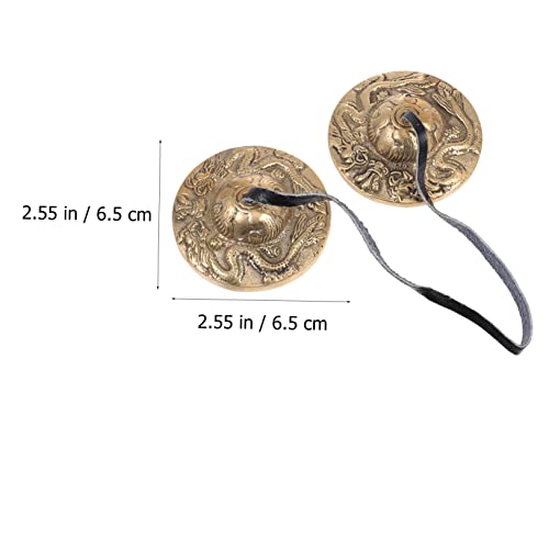 1pc Yoga Cymbal Bells for Meditation and Sound Healing Handmade Nepalese Instrument Storage Bag Random Thick Resonant Tone for Mindfulness and Relaxation