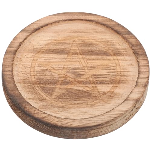 VOSAREA Rustic Pentacle Candle Holder for Tea Light Candles Multi-Functional Altar Plate for Home Table Centerpieces and Religious Ceremonies
