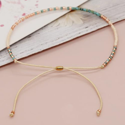 Seed Beaded Bracelets for Women, Boho Handmade Adjustable Colorful Beads Strand Summer Beach Jewelry Gift.