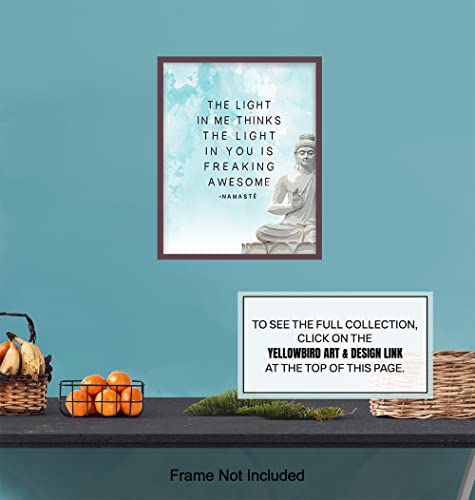 Zen Decor - Buddha Wall Art for Spa or Yoga Studio - Spiritual Meditation Gift for New Age Buddhist, Buddhism Fan - Wall Decoration for Living Room, Bathroom, Bedroom - 8x10 UNFRAMED Poster Print
