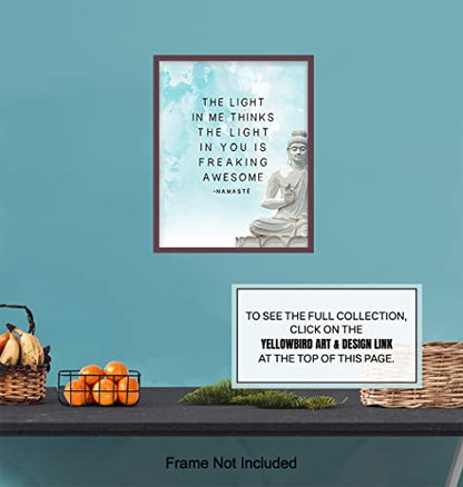 Zen Decor - Buddha Wall Art for Spa or Yoga Studio - Spiritual Meditation Gift for New Age Buddhist, Buddhism Fan - Wall Decoration for Living Room, Bathroom, Bedroom - 8x10 UNFRAMED Poster Print