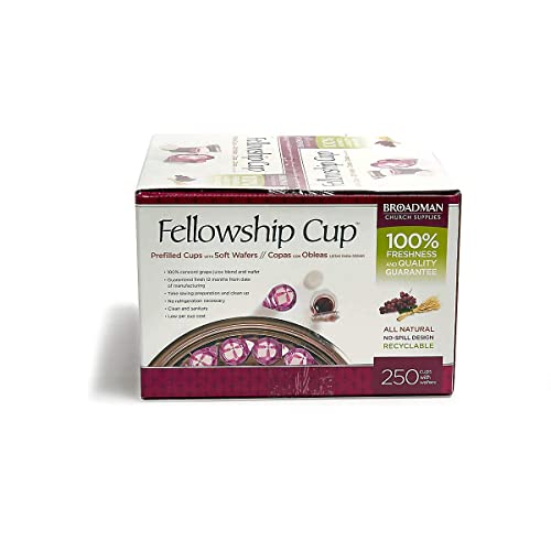Broadman Church Supplies Pre-filled Communion Fellowship Cup, Juice and Wafer Set, 250 Count - size: 250 Count (Pack of 1)