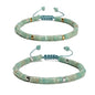 Mixed Gemstone Adjustable Braided Beaded Bracelet for Women, 2x4mm Heishi Disc Natural Healing Stone Summer Beach Jewelry, Yoga Gift for Her - color: Blue Amazonite