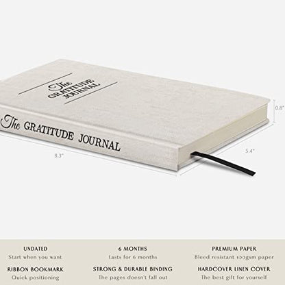 The Gratitude Journal : Five Minutes a Day for More Happiness, Positivity, Affirmation, Productivity, Mindfulness & Self Care - A Simple Effective Undated Daily Guide Planner for Women & Men (Beige) - color: Beige
