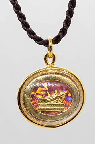 Artschatz Weekday Birthday Buddha Golden Colorful Thai Pendant, Amulet, Necklace, Charm, Sunday, Monday, Tuesday, Wednesday, Thursday, Friday, Saturday - style: Tuesday - Phra Sai Yas “Reclining”