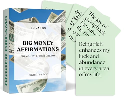 Money Affirmation Cards – 50 Daily Positive Affirmations for Wealth, Prosperity & Financial Success – Educational Money & Business Mindset Card Deck – Money Flash Cards (3.42" x 2.24")
