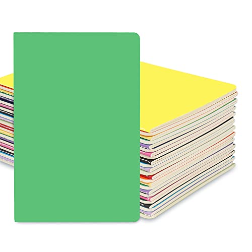 24 Pack Blank Notebook & Journal Bulk, Multi Cover, Unlined Plain Thick Paper, A5 Size, 5.5x8.3 inch, 60 Page, Small Sketchbook Subject Note Pad Set for Women Men Kids Traveler Student Office - color: Multi, style: Multi-24-Unlined