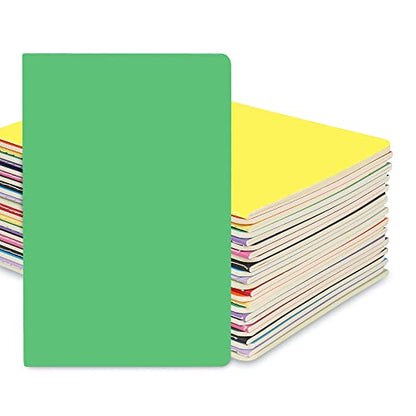24 Pack College Ruled Notebook & Journal Bulk, Multi Cover, Line Thick Paper, A5 Size, 5.5x8.3 inch, 60 Page, Small Subject Composition Note Pad Set for Women Men Kids Traveler Student Office - color: Multi, style: Multi-24-Line
