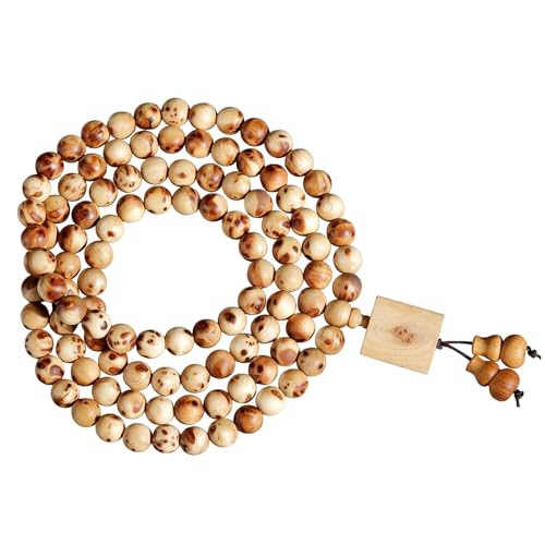 Zen Dear Unisex Thuja Sutchuenensis Wood Beads Wooden Bracelet Necklace Prayer Mala Wristband Bracelet - style: 8mm 108 Beads SE Boutique