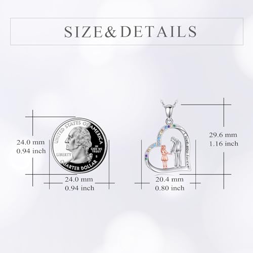 YFN Daughter Gifts from Dad 925 Sterling Silver Daughters Heart Necklace Birthday Christmas - color: Father Daughter Necklace01