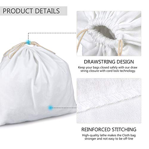 PlasMaller Dust Cover Storage Bags Purified 100% Cotton Flannel with Drawstring Pouch For Handbags Purses Pocketbooks Shoes Boots Set of 3 (White+Grey+Pink) - color: White+Grey+Pink