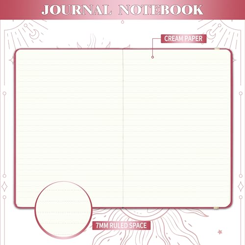 Artfan Ruled Notebook/Journal – Premium Thick Paper Faux Leather Classic Writing Notebook with Pocket + Page Dividers Gifts, Banded, Large, 144 Pages, Hard Cover, Lined (5.8 x 8.4) - Red - color: RED13