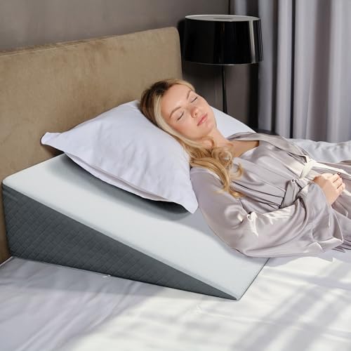 Kolbs Bed Wedge Pillow for Sleep Apnea, FSA Eligible Acid Reflux, and Back Pain Relief, with Chic Jacquard Cover - Headboard Wedges for Sleeping (Extra Wide 7.5" Height) - size: Extra Wide 7.5" Height