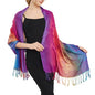 Rave Pashmina Scarf, Fashion Colorful Shawls and Wraps Soft Festival Scarves - color: C-purple (Flower Pattern)