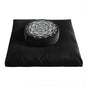 Ultimate Meditation Cushion Set – 2-in-1 Zafu & Zabuton, Buckwheat & Memory Foam, Velvet Cover for Yoga & Mindfulness (Black) - color: Black