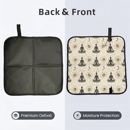 Yoga Meditation (10) Print Folding Seat Pad, Portable Camping Seat Cushion for Outdoor