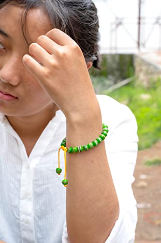 Handmade Tibetan Medicine Wrist Mala Bracelet – Buddhist Meditation Prayer Beads Healing Mala - style: green medicine
