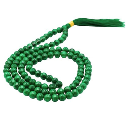 Amazing Gemstone Malachite Mala Beads - 108 Prayer Beads for Meditation and Mindfulness Practice, Handcrafted Mala Beads with Natural Gemstones for Spiritual Healing and Relaxation (Plain) - color: Malachite (Original), style: Plain