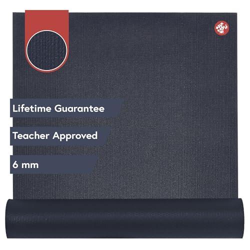 Manduka PRO Yoga Mat - 6mm | Lifetime Durability | Hygienic Construction | Premium Studio Quality | Teacher Approved - color: Midnight, size: 71" x 26"