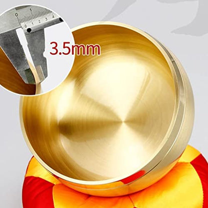 Tibetan Singing Bowl Meditation Set, Handmade Buddhist Music Bowl, Used for Yoga Prayer and Mindfulness Nepal Meditation Mat Accessories(7in)