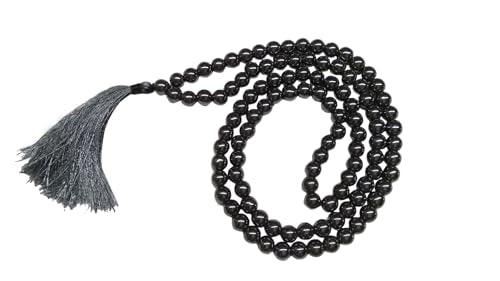 GEMSCITE Japa Mala 108 Prayer Beads Perfect for Meditation Spiritual Mala Necklace & Wrist Mala Bracelet - color: Hematite, size: Without Knots