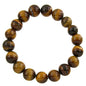Falari 10mm Natural Semi Precious Gemstone Stretch Bracelet Unisex - color: Tiger-Eye