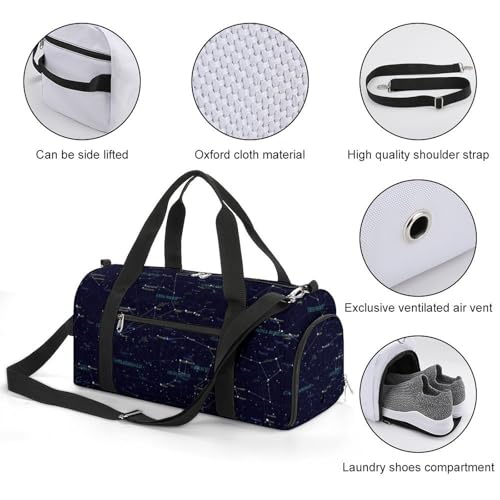 Starry Sky Constellation Large Capacity Portable Fitness Bag, Easy to Carry - color: Starry Sky Constellation