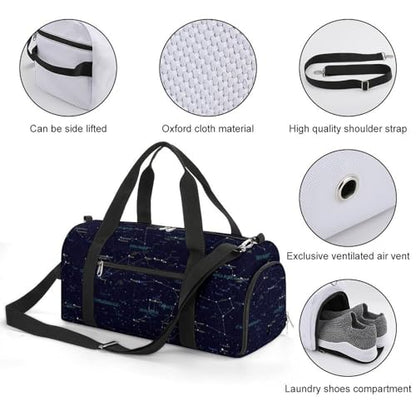 Starry Sky Constellation Large Capacity Portable Fitness Bag, Easy to Carry - color: Starry Sky Constellation