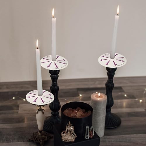YOROXRG 100 pcs Church Candles with Drip Protectors for Devotional Candlelight Vigil Service, Unscented White 5" H X 1/2" D, No Smoke, Shabbat, Praye - color: White-5" 100
