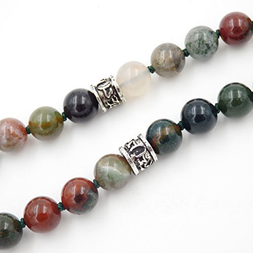 mala Beads Necklace for Women Man, mala Bracelet, Prayer Beads Necklace - color: Indian agate