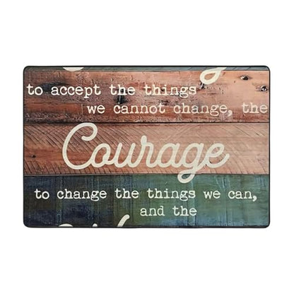Serenity Prayer On Beach Soft Flannel Playroom Rug with Anime Design - Yoga Mat Carpet, Machine Washable Floor Decor - size: 72"x48"