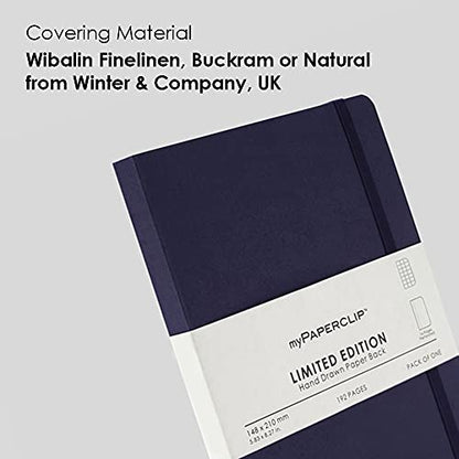 myPAPERCLIP Limited Edition A5 Checks/Square Grid Notebook | 192 Pages, 100 GSM, Soft Cover, A5 (5.83 × 8.27 in) | Flat Lay | Bookmark & Elastic Closure | Aubergine - color: Aubergine, style: Checks