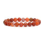 Justinstones Gem Semi Precious Gemstone 8mm Round Beads Stretch Bracelet 7 Inch Unisex - color: Red Crab Fire Agate