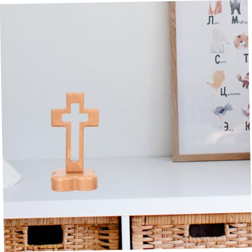 Sosoport Altar Decoration with Stand for Spiritual Faith Natural Wood Grain for Home Religious Settings