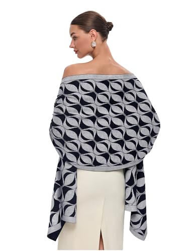 PULI Women's Pashmina Shawl Wraps for Evening Dress Large Scarf Blanket Long Wedding Bridal Winter Warm Shoulder Wrap - color: Lips-black