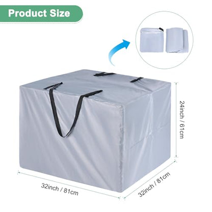 M METERXITY Outdoor Patio Cushion Storage Bags, 32" x 32" x 24" (L x W x H) Grey Waterproof Windproof Easy Loading Space-Saving - color: Grey