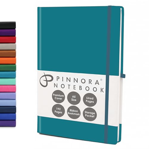 Teal 5.95"x8.45" Notebook – Everyday Journal Note Book & Monthly Planner, 192 Pages, Notebooks for Education, Office & Travel, Durable Cover, Smooth Paper, Ideal Lined Note Pad - color: Teal