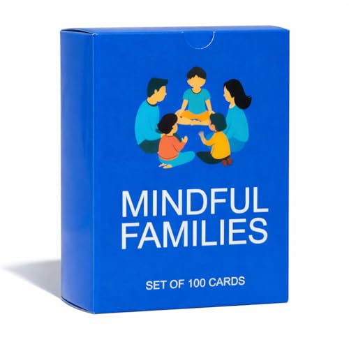 100 Mindful Families Conversation Cards – Mindfulness, Gratitude & Breathing Prompts for Self Care at Home, Travel & Therapy