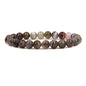 Angelstones Handmade Natural Healing Gemstone 8mm Round Beads Stretch Crystal Bracelet 7 Inch Unisex - color: Botswana Agate