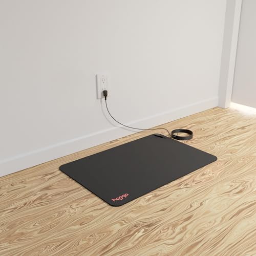 hooga Grounding Mat for Feet, Desk & Floor | Sleep, Stress Relief & Muscle Relaxation | 24"x16" Conductive Carbon Pad | 15 Ft Cord | Non-Slip Rubber Backing | Indoor Grounding Mat