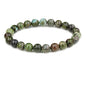 Amandastone Natural Gemstone 8mm Round Beads Stretch Bracelet 7 Inch - color: Cuprite