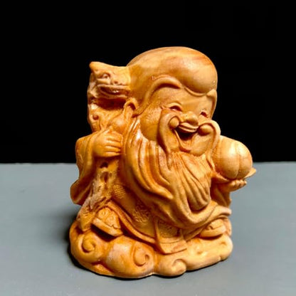 Antique Character Statue Accents Zen Meditation Wood Sculpture Decor for Living Room Spa Or Yoga Studio Centerpiece Books Living Room Bedroom Ornament