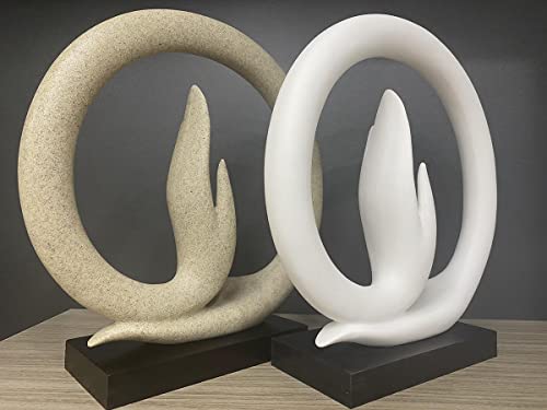Abstract Buddha Hands Statues,Sandstone Meditating Hands Gesture Sculpture for Yoga,Zen,Home Decor (White)