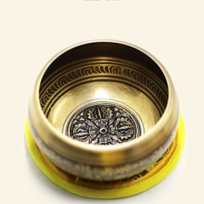Copper Bowl Tibetan Singing Bowl Ringing Copper Buddha Sound Bowl Meditation Meditation Bowl for Healing and Mindfulness Ornaments Crafts Bowl,12.5cm - size: 12.5cm
