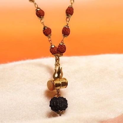 Rudraksha Mala shiv ji Mahakal Locket Rudraksha Mala Mahakal Locket Rudraksha Mala Shiva Rudraksha Mala Mahakal locket with chain - style: design 5