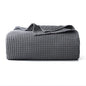 100% Cotton Waffle Blanket (Dark Grey - Throw Size - 50 * 60''), Pre-Washed and Anti-Shrinkage Soft Lightweight Bed & Couch Blanket, 380 GSM Waffle Weave Throw Blanket for All Seasons - color: Dark Grey, size: Throw (50"*60")