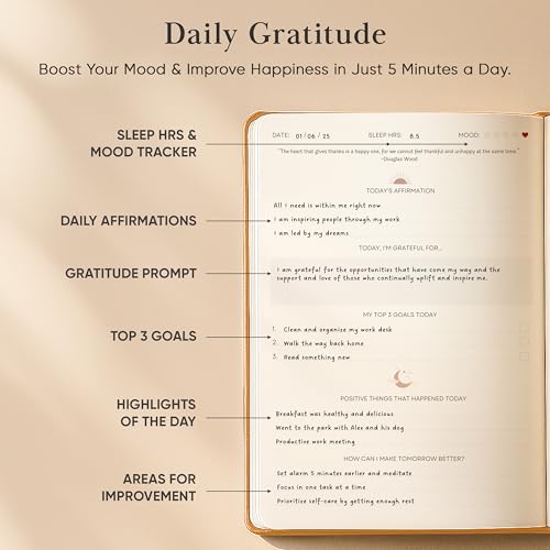 Gratitude Journal For Women & Men - Mental Health, Self Love & Self Care Journal - Orange - 5.8" x 8.3" - Mantra Planner - color: Orange