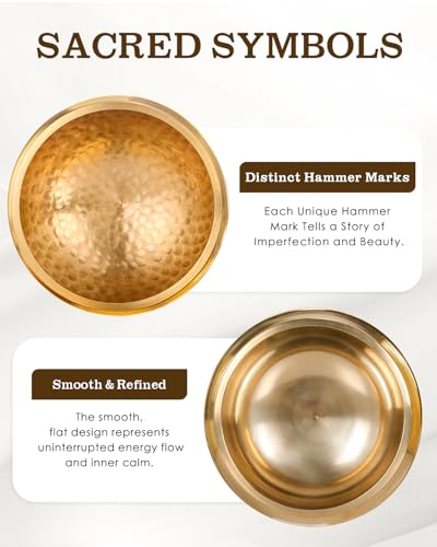 Tibetan Singing Bowls – Hand-Hammered in Nepal, Authentic Meditation Sound Bowls for Yoga, Chakra Healing, Mindfulness & Spiritual Self-Care Gifts for Women - color: Black