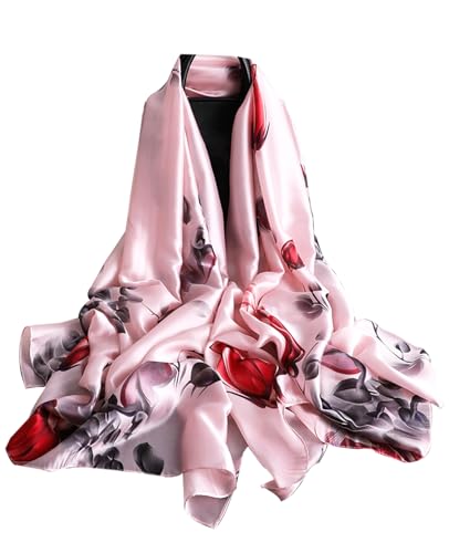 Hioyiwse Shawl Scarf For Women Lightweight Scarves Floral Pattern Formal Evening Dressesformal Shawl Summer Wraps - color: E13-rose（70.8"x35.4")